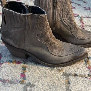 Liberty Black Embroidered Ankle Boots